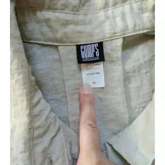 Gump's Women's Two Piece Pant Set Beige Linen Look Size XL #45 - Picture 6 of 7